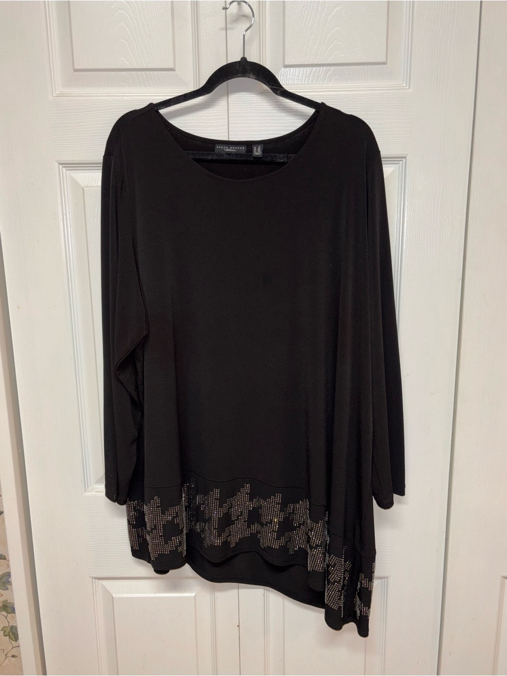 Susan Graver Artisan Black Long Sleeve Top